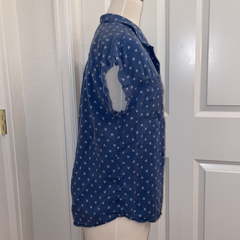 JACHS GIRLFRIEND super short sleeve collared button up in women’s small Small - Picture 6 of 10